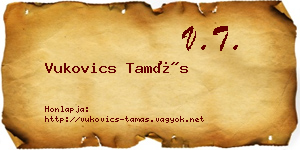 Vukovics Tamás névjegykártya